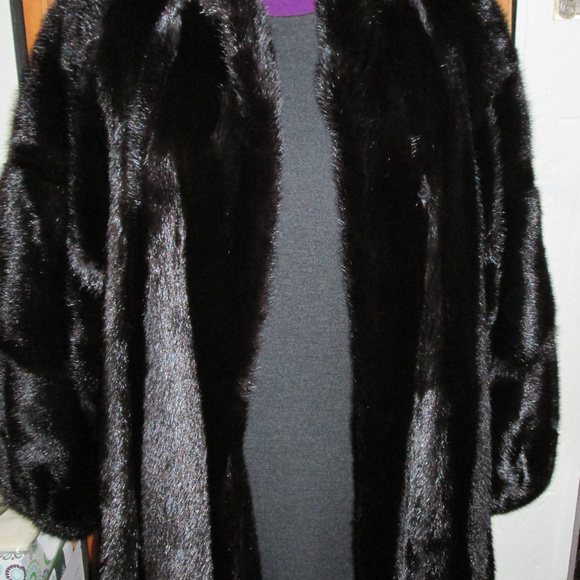 VTG 90S RANCH MINK JACKET  COAT KNEE LENGTH MEDIUM - Picture 3 of 8